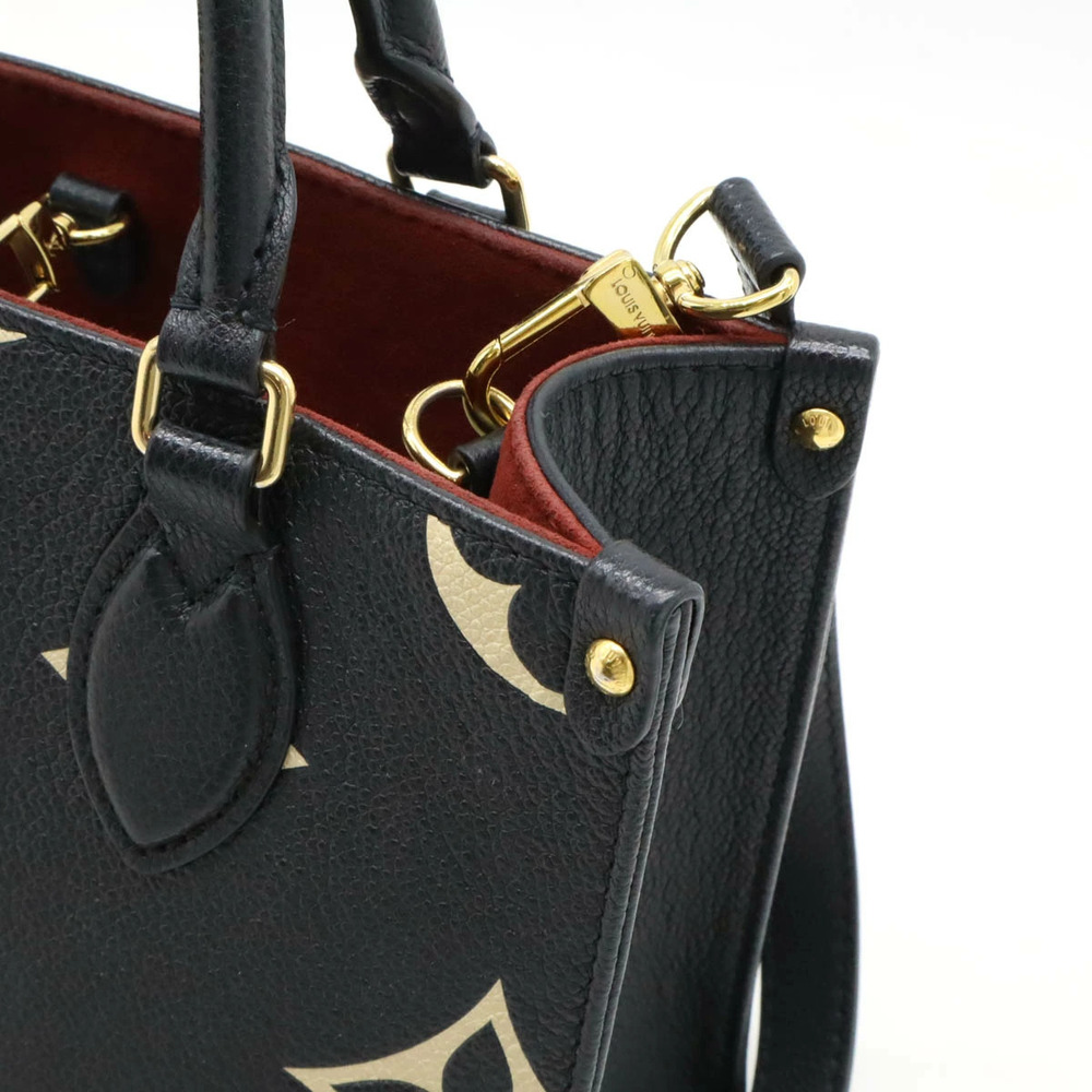 LOUIS VUITTON Monogram Empreinte OnTheGo Handbag Shoulder Bicolor Black Beige - Picture 4 of 6